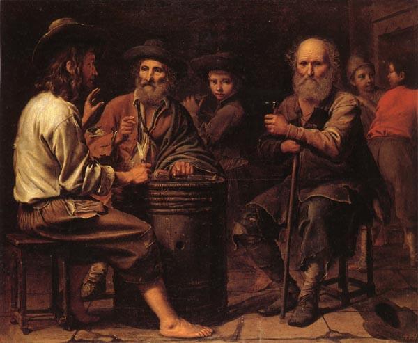 Mathieu le Nain Peasants in a Tavern oil painting picture